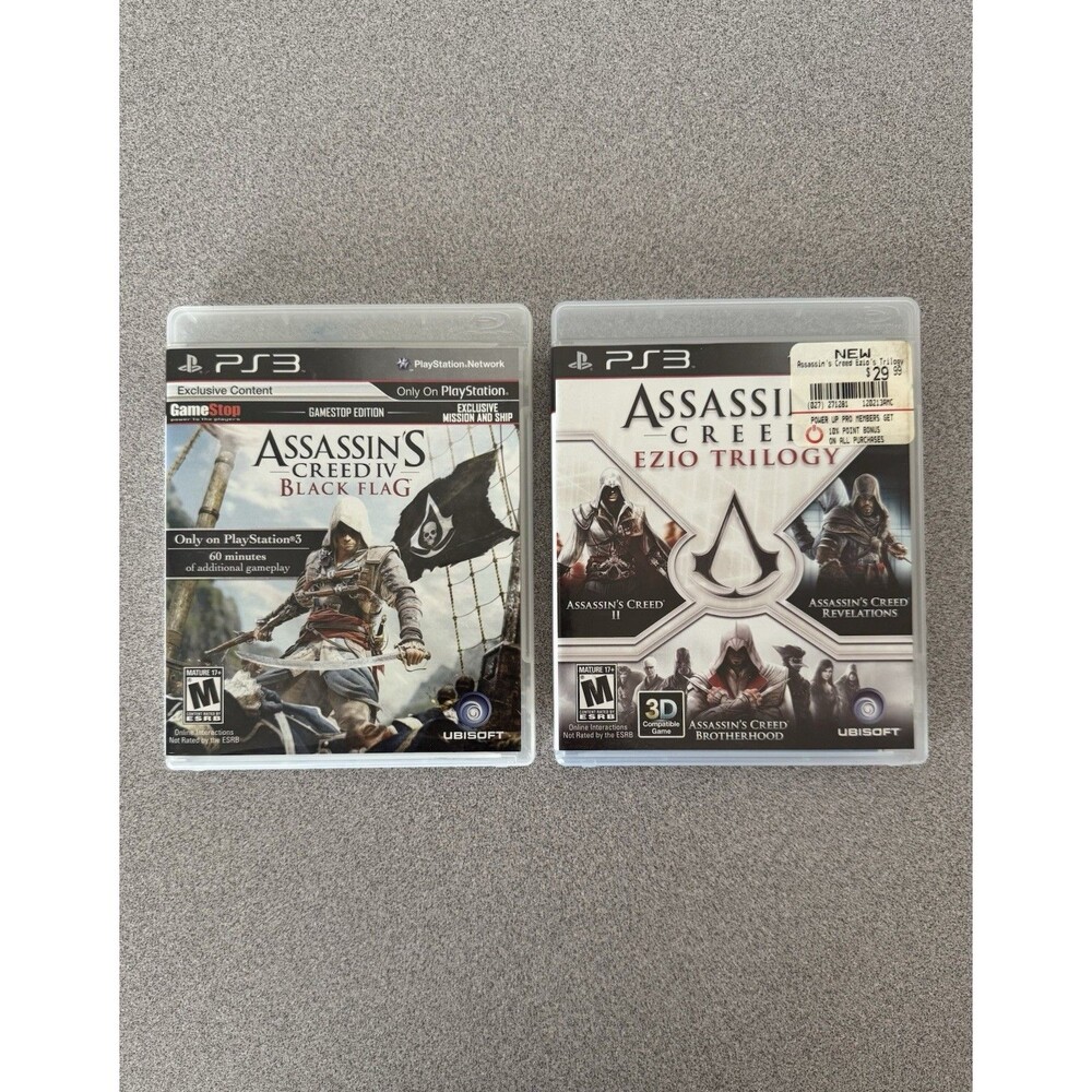 PlayStation 3 PS3 Assassin’s Creed Lot – Black Flag + Ezio Trilogy Complete
